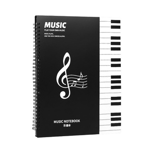 钢琴谱夹展开式可修改音乐谱夹本a4活页夹大容量插页谱夹子架子鼓吉他古筝透明曲谱夹黑色不反光风琴谱收纳册