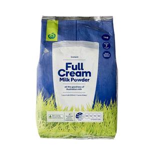 澳大利亚直邮Woolworths高钙全脂牛奶粉儿童学生成人中老年1KG