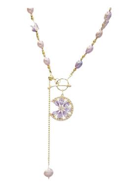 复古紫霞仙子淡水珍珠项链显气质