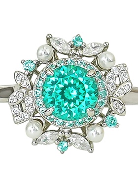 轻奢帕拉伊巴色925纯银戒指