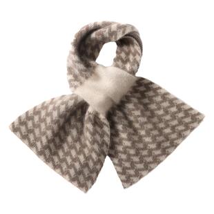 2025秋冬新款100纯羊绒针织保暖加厚羊绒围巾女格子通勤百搭围脖