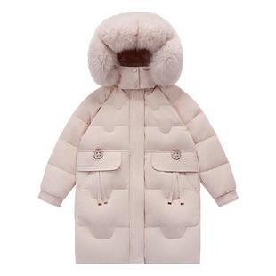 正品巴拉品儿童羽绒服女童中长款女孩韩版洋气中大童加厚冬季外套