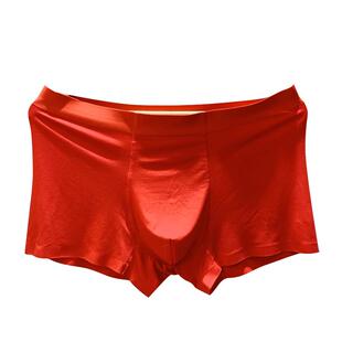 红色无痕男士内裤本命年男平角裤精品60S莫代尔面料手感柔软舒适