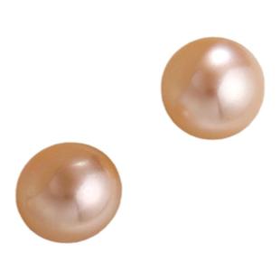 天然淡水真珍珠耳钉扁圆馒头S925纯银耳坠耳饰女2024新款正品耳环