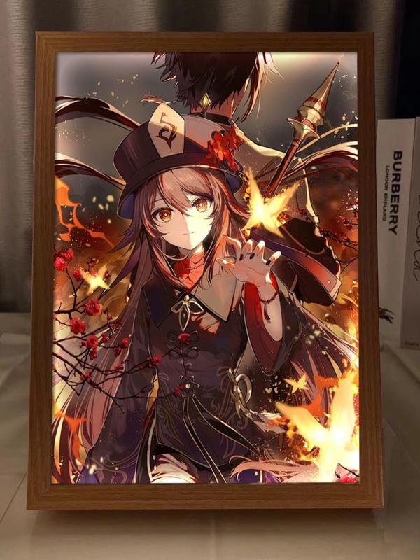 胡桃周边灯光画原神二次元电竞房间装饰氛围小夜灯动漫手办礼物