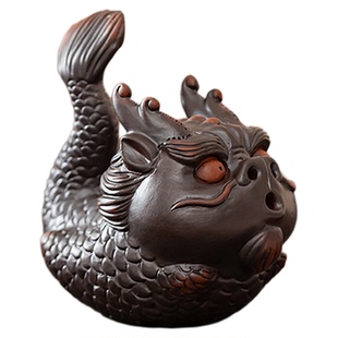 茶宠摆件装饰品紫砂日眼鱼龙茶茶玩茶桌台客厅可爱泡泡龙茶道摆设