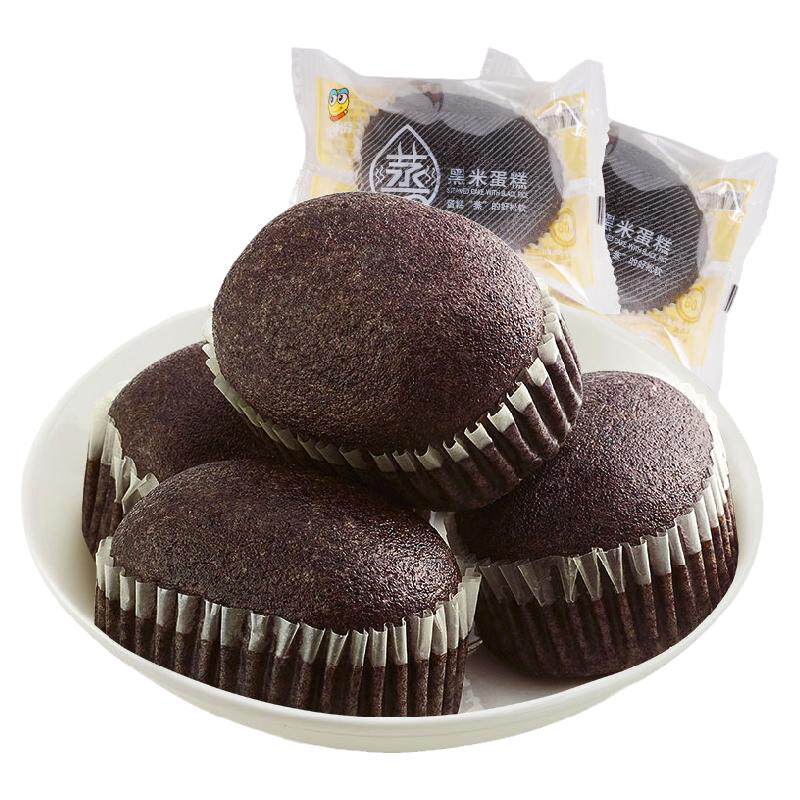 来伊份蒸黑米蛋糕500g糕点心面包