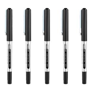 得力直液笔0.5mm中性笔全针管直液式S656走珠笔大容量直液式黑笔蓝色红色办公商务签字笔学生刷题备考考试笔