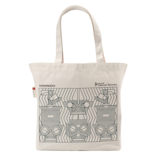 三星堆博物馆独当一面手拎单肩斜跨帆布包文创背包送女友生日礼物