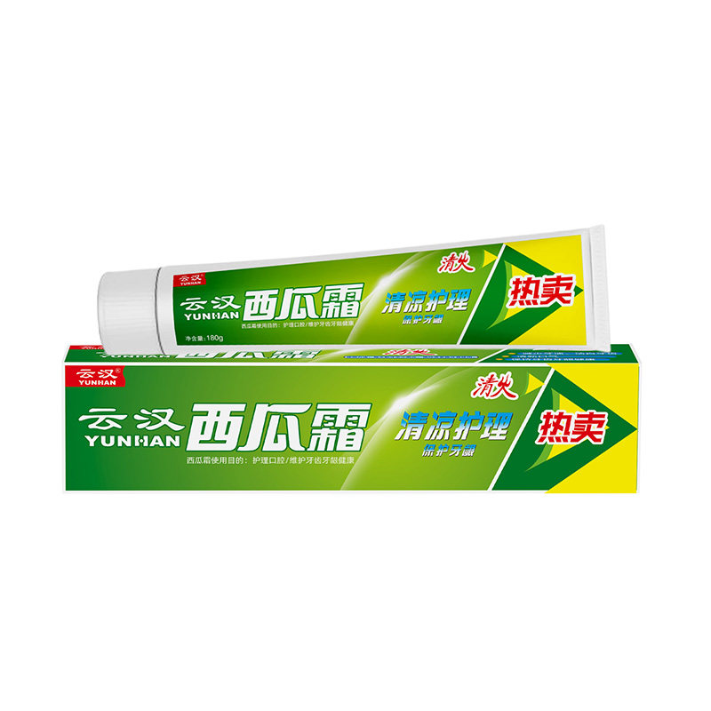云汉西瓜霜特制牙膏清新薄荷香型180g*3支 清新口气实惠家庭套装