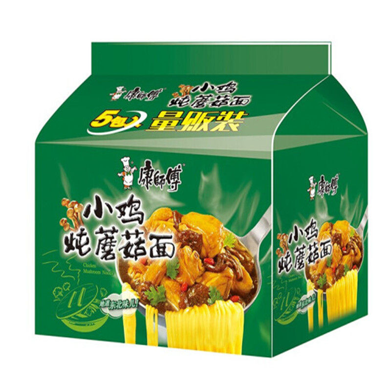 康师傅方便面红烧排骨面香菇炖鸡小鸡炖蘑菇面红烧牛肉泡面五连包