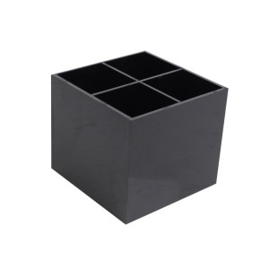 亚克力收纳盒黑色化妆刷笔桶美妆笔筒四格小香家收纳盒桌面储物盒