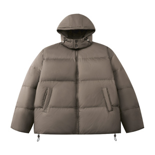 MAD官方 | 90绒冬季保暖外套潮牌龟背面包服短款加厚连帽羽绒服男