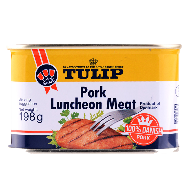 丹麦Tulip郁金香午餐肉即食网红火腿涮火锅户外猪肉罐头198g