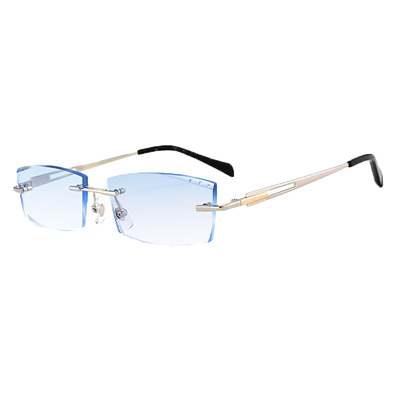 超轻纯钛无框变色近视眼镜男
