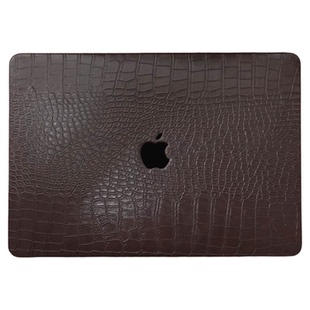 棕色鳄鱼皮革壳苹果电脑保护套适用于MacBook Pro 14 2025MacBook M1 Pro 13 Air 13 MacBook M2 Air 15 外壳