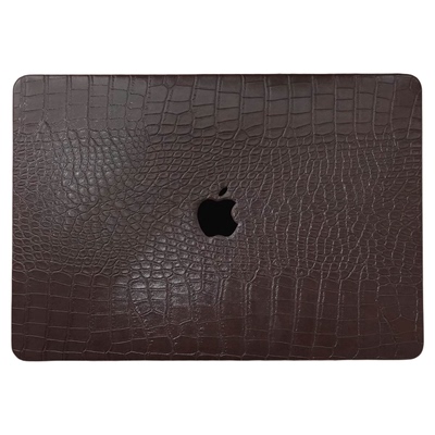 棕色鳄鱼皮革壳苹果电脑保护套适用于MacBook Pro 14 2025MacBook M1 Pro 13 Air 13 MacBook M2 Air 15 外壳