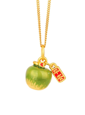 老凤祥变温苹果纯银项链女新款