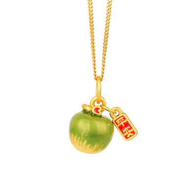 老凤祥变温苹果纯银项链女新款