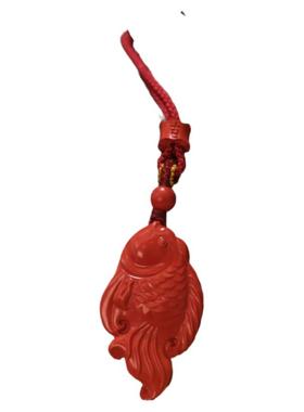 高含量朱砂妈妈礼物连年有鱼项链