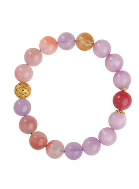 吉饰坊九紫离火紫锂辉水晶手链手串盐源玛瑙蔷薇石送礼生日礼物