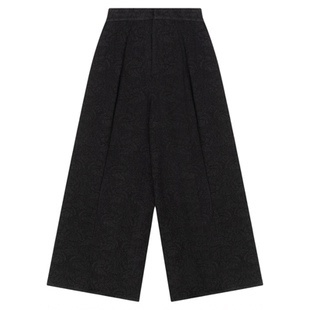 HARE裤子女2025冬季新款复古提花宽松直筒休闲长裤588812