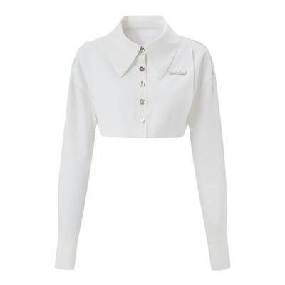 银河万岁甜美学院长袖短款衬衫