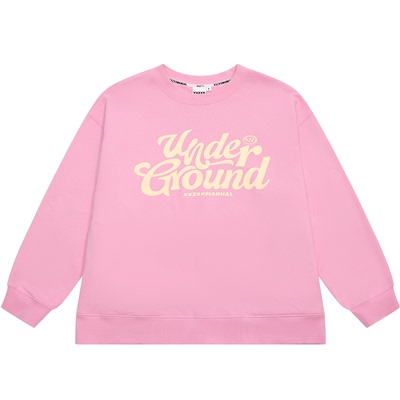 圆领卫衣撞色印花男女潮牌亲子装