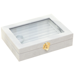 卡登顿戒指展示架首饰饰品托盘戒指带盖箱子戒指耳钉展示收纳盒