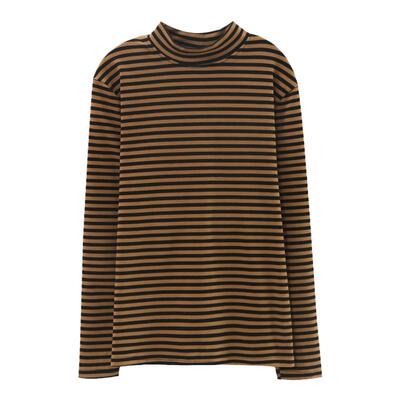 半高领双面德绒打底衫女内搭2024年秋冬新款加绒加厚t恤保暖上衣