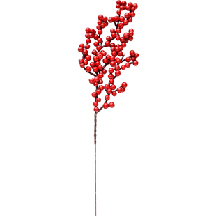仿真圣诞红果 多粒红果发财果浆果相思红豆花艺装饰品diy干花配件