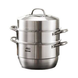 爱仕达蒸锅家用304不锈钢蒸笼蒸鱼馒头三层加厚电磁炉煤气灶通用