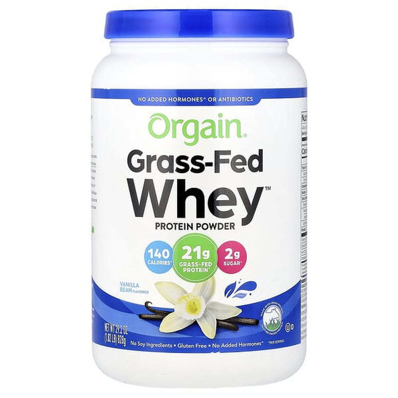Orgain草饲乳清蛋白清洁乳清蛋白质粉香草豆均衡营养护肠道平衡