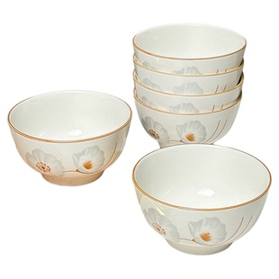 5英寸陶瓷米饭碗家用10个装套装高颜值2026新款好看的饭碗小汤碗