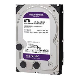 WD/西部数据紫盘6T WD64PURZ 监控硬盘3.5寸台式机械硬盘 CMR垂直