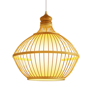 新中式竹编灯笼吊灯中式餐厅茶室禅意竹艺灯餐饮店饭店火锅店灯具