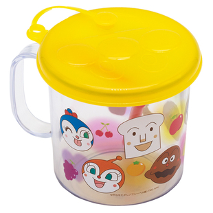日本儿童宝宝带盖带吸管水杯单手柄学饮马克杯家用刷牙杯