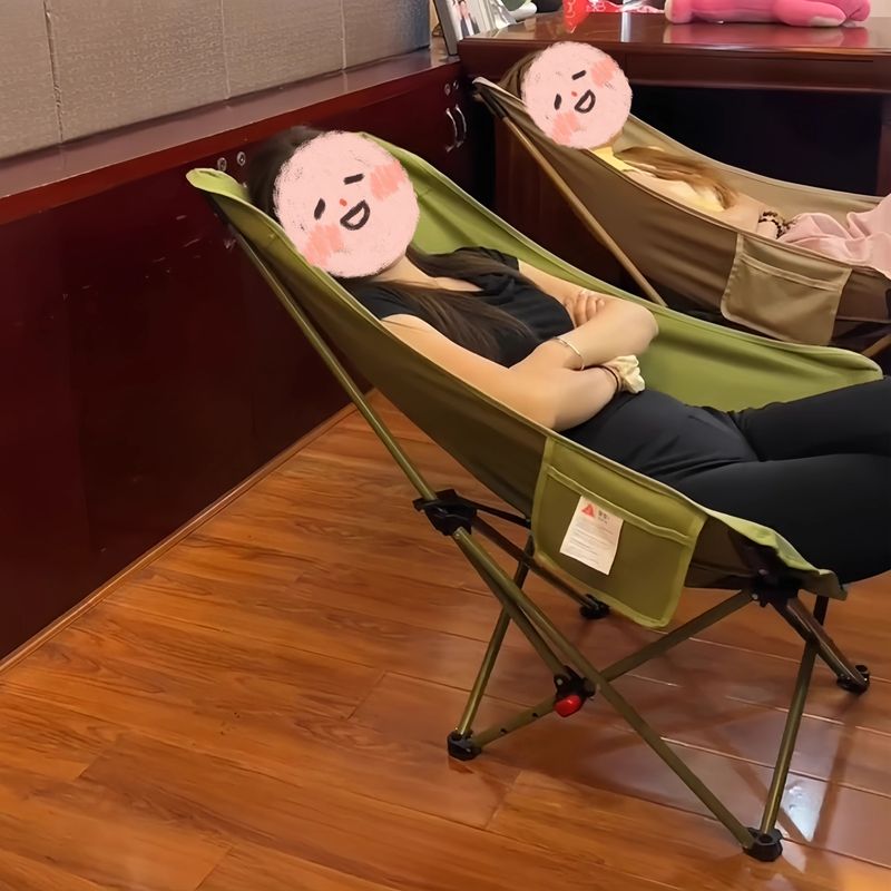 办公室午睡神器午休可调节折叠床户外钓鱼休闲躺椅露营野餐月亮椅