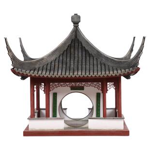 古建筑模型成品新中式摆件苏州拙政园场景模型四角亭书房软装饰品