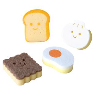 可爱吐司双面海绵擦包子饼干创意家用去污日式厨房清洁擦洗碗抹布