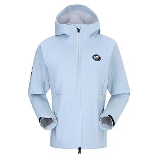 熊猫户外连帽修身加绒软壳衣女款2025年新款防水防风外套休闲徒步