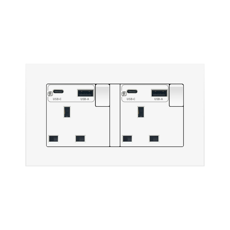港澳英标USB-C18W暗装开关插座