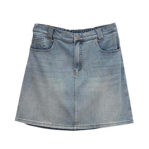 胖mm夏季青春百搭牛仔短裙木子理想大码女装薄软舒适半身裙200斤