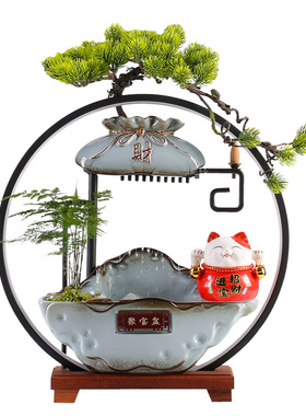 招财猫流水摆件家居客厅桌面装饰