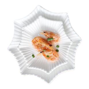 纯白盘子餐具西餐盘不规则创意冷菜盘菜盘子家用新款碟八角形海星