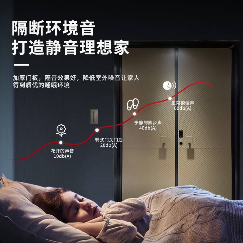 别墅大门双开门不锈钢家用进户门自建房现代简约对开门入户门