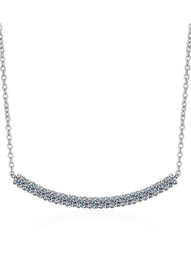 纯银八心八箭PT950铂金微笑项链