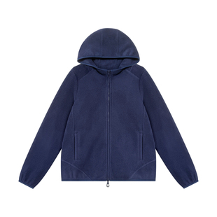 NILICO陈媚【藏蓝软甲】高品质针织摇粒绒休闲百搭连帽双开拉外套