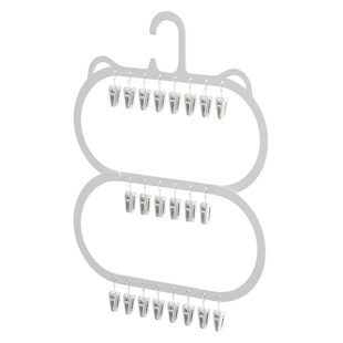 抗菌多夹子袜子晾晒架多功能婴幼儿专用晾衣架神器衣柜大容量袜夹