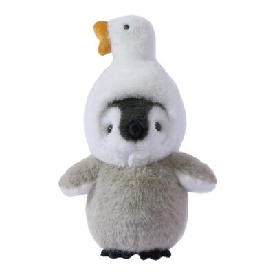 正版头套企鹅毛绒玩具安抚绒公仔